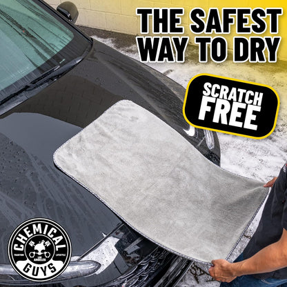 Chemical Guys Woolly Mammoth Large Microfiber Drying Towel - 36 x 25 Inch Gray, Ultra Plush Super Absorbent Car Drying Towel for Cars, Trucks, SUVs, Motorcycles, RVs, and Auto Detailing