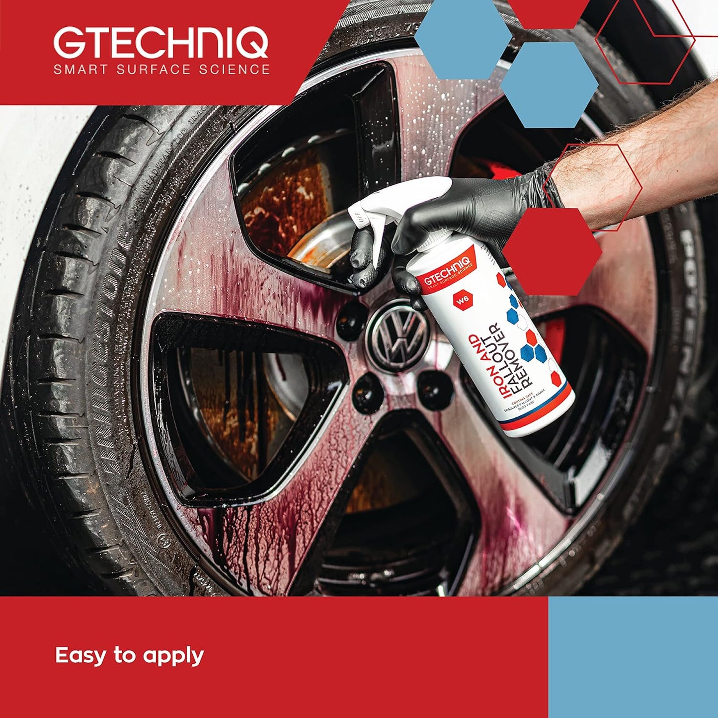 Gtechniq W6 Iron Removing Wheel & Paint Cleaner for Cars, Brake Dust Remover, Degreaser and Alloy Wheel Cleaner for Wheels, Rims and Paintwork, Safe on Coating - 500ml
