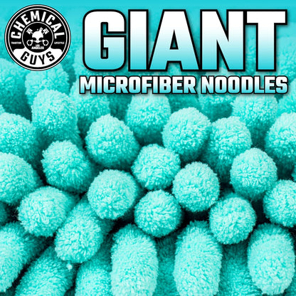 Chemical Guys MIC513 Big Noodle Chenille Microfiber Scratch Free Supersized Car Wash Mitt for Cars, Trucks, SUVs, RVs & More, Turquoise (11" x 12")