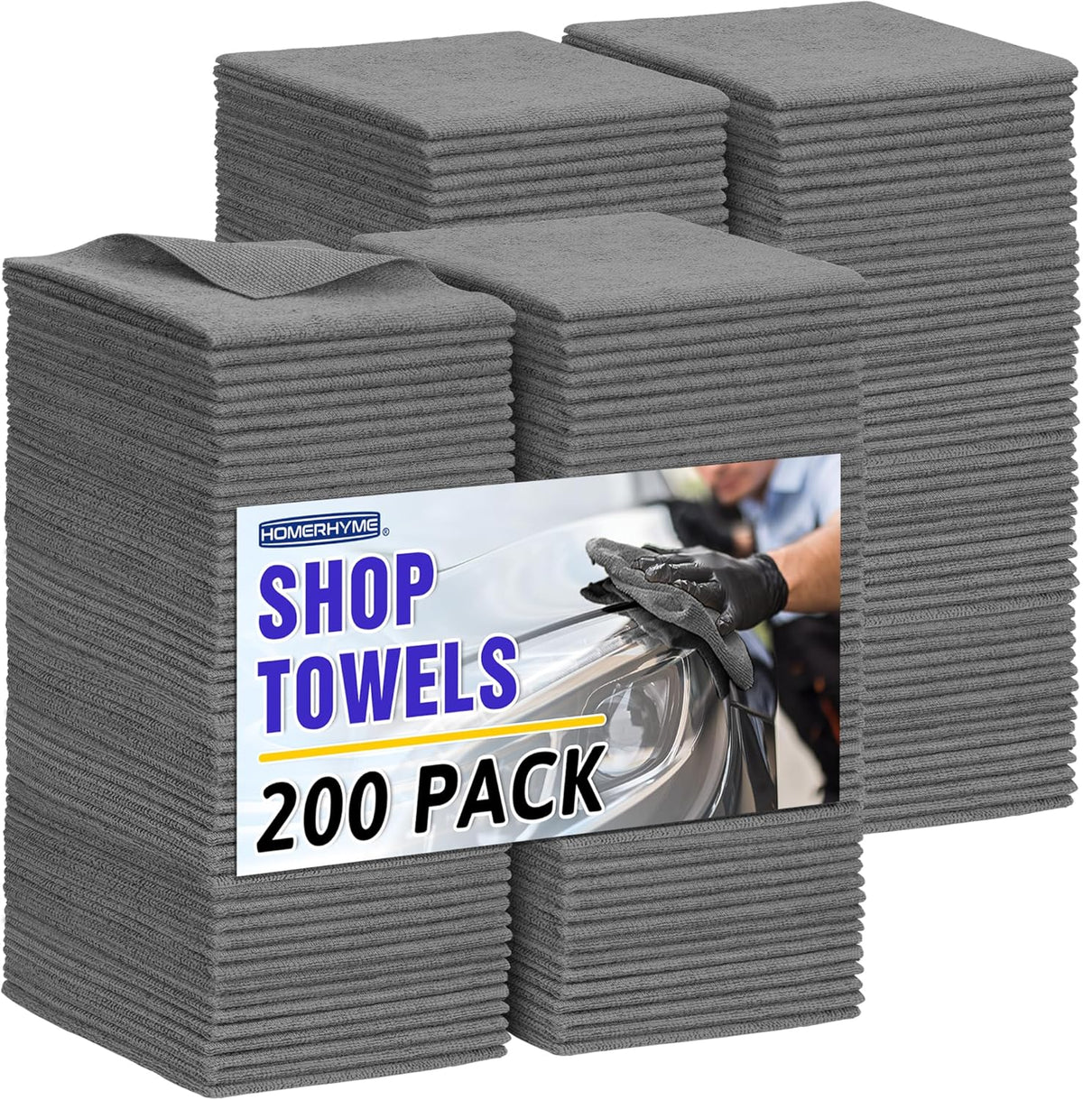Microfiber Cleaning Cloth, 100 Pack Cleaning Rags Microfiber Towel Bulk Absorbent Lint-Free Wash Cloths, All-Purpose Shop Towels for Cars, Automotive, Garage, Home & Kitchen 11.5"*11.5"