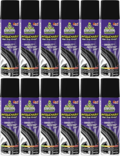 Cristal Products Untouchable Tire Shine Spray (1 Pack) – Citrus Scent, Wet Look Tire Shine, No Sling, Long Lasting Car Tire Shine, No Touch Application