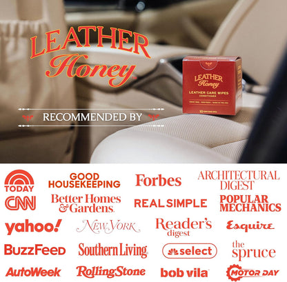 Leather Honey Leather Wipe Kit: Clean & Restore On-The-Go. For Any Color of Leather Couches, Car Seats, Purses, Shoes & Bags. Nontoxic, Ready-to-Use & Made in the USA. 5 Cleaner & 5 Conditioner Wipes