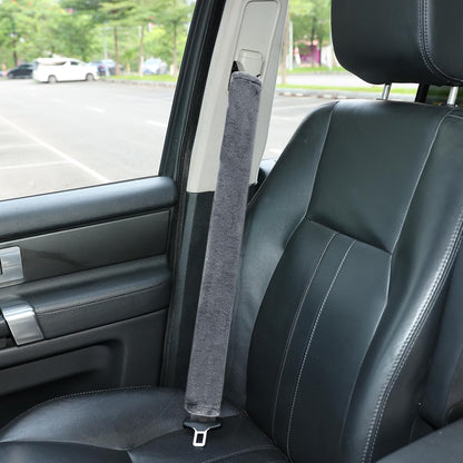 Amooca Soft Faux Fur Universal Fit Seatbelt Cover Car Truck SUV Airplane Seat Belt Shoulder Pad for Carmera Backpack Straps Neck Cushion Protector 2 Pack 10.5in Dark Gray