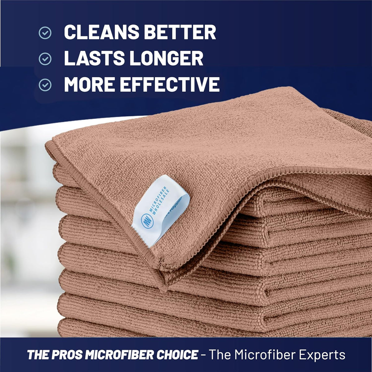 Microfiber Wholesale MW Pro 16x16 Auto Detailing Towels - Plush Car Drying Cloths for Wax Removal, Interiors & Body Shops - Scratch Free (Black, 12-Pack)