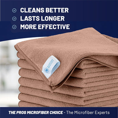 Microfiber Wholesale MW Pro 16x16 Auto Detailing Towels - Plush Car Drying Cloths for Wax Removal, Interiors & Body Shops - Scratch Free (Black, 12-Pack)