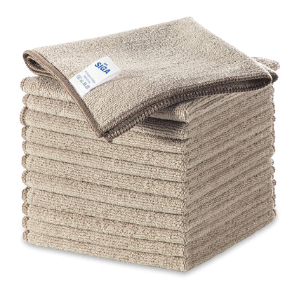 MR.SIGA Microfiber Cleaning Cloth, All-Purpose Microfiber Towels, Streak Free Cleaning Rags, Pack of 12, Grey, Size 32 x 32 cm(12.6 x 12.6 inch)