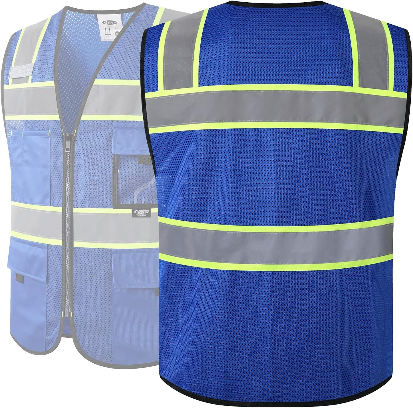 JKSafety Safety Vest for Men Women Hi Vis Relfective Vest with Pockets High Visibility Meet ANSI Standard