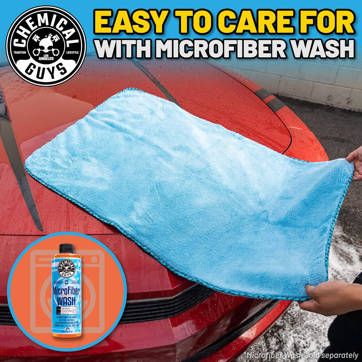 Chemical Guys Woolly Mammoth Large Microfiber Drying Towel - 36 x 25 Inch Gray, Ultra Plush Super Absorbent Car Drying Towel for Cars, Trucks, SUVs, Motorcycles, RVs, and Auto Detailing