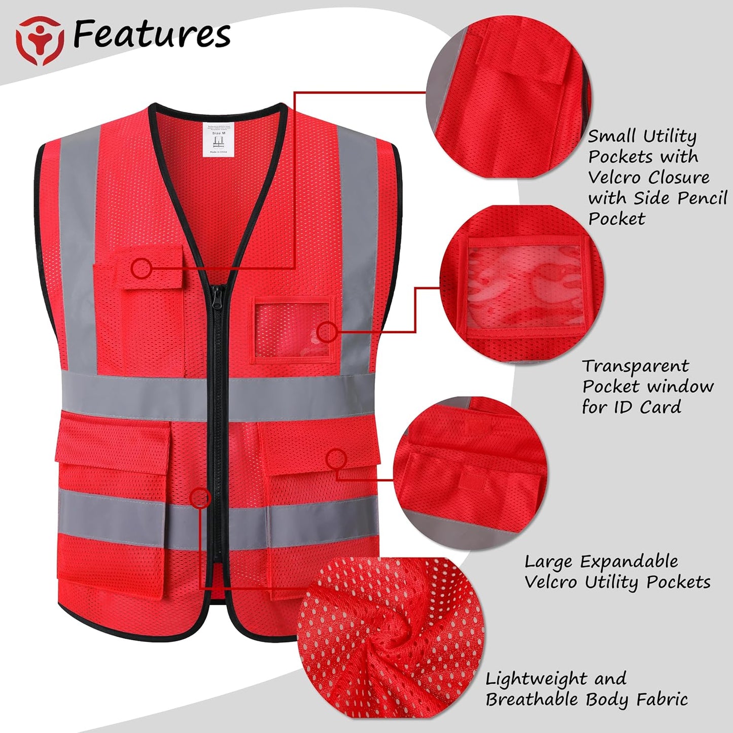 Reflective Safety Vest for Men Women Construction Vest Meet ANSI/ISEA Standard