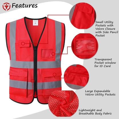 Reflective Safety Vest for Men Women Construction Vest Meet ANSI/ISEA Standard