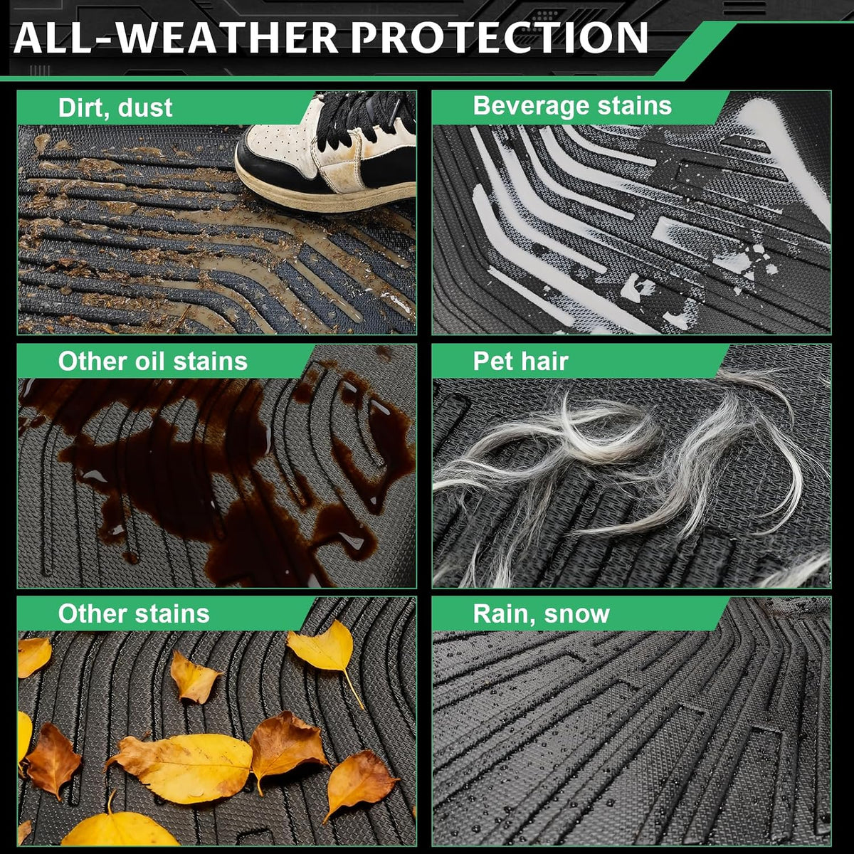 Floor Mats & Cargo Liner for Toyota Camry 2002 2003 2004 2005 2006, ONLY Sedan, Front Rear Mats Custom All Weather Protection TPE, Anti-Slip Floor Mats Camry Accessories