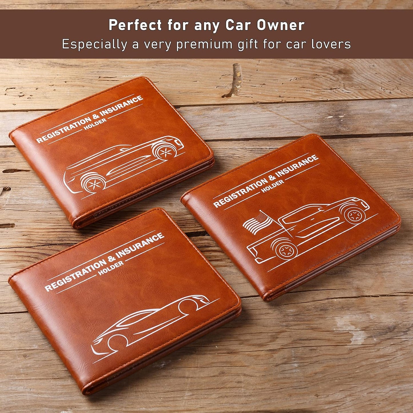 CANOPUS Car Registration & Insurance Holder with Magnetic Closure, Vehicle Document Organizer, Auto Glove Box Wallet, Includes 2 EZ Pass Strip Sets – Truck