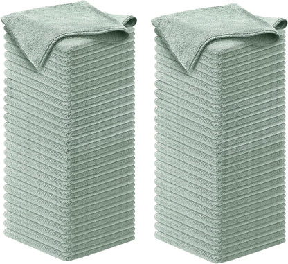USANOOKS Microfiber Cleaning Cloth Grey - 12 Pcs (12.5"x12.5") - High Performance - 1200 Washes, Ultra Absorbent Microfiber Towel Weave Grime & Liquid for Streak-Free Mirror Shine - Car Washing Cloth