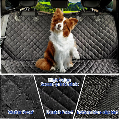 JSTHT Dog Seat Cover, 100% Waterproof Bench Seat Cover Protector Scratch Proof Nonslip Durable Soft Pet Back Seat Covers for Cars Trucks & SUV