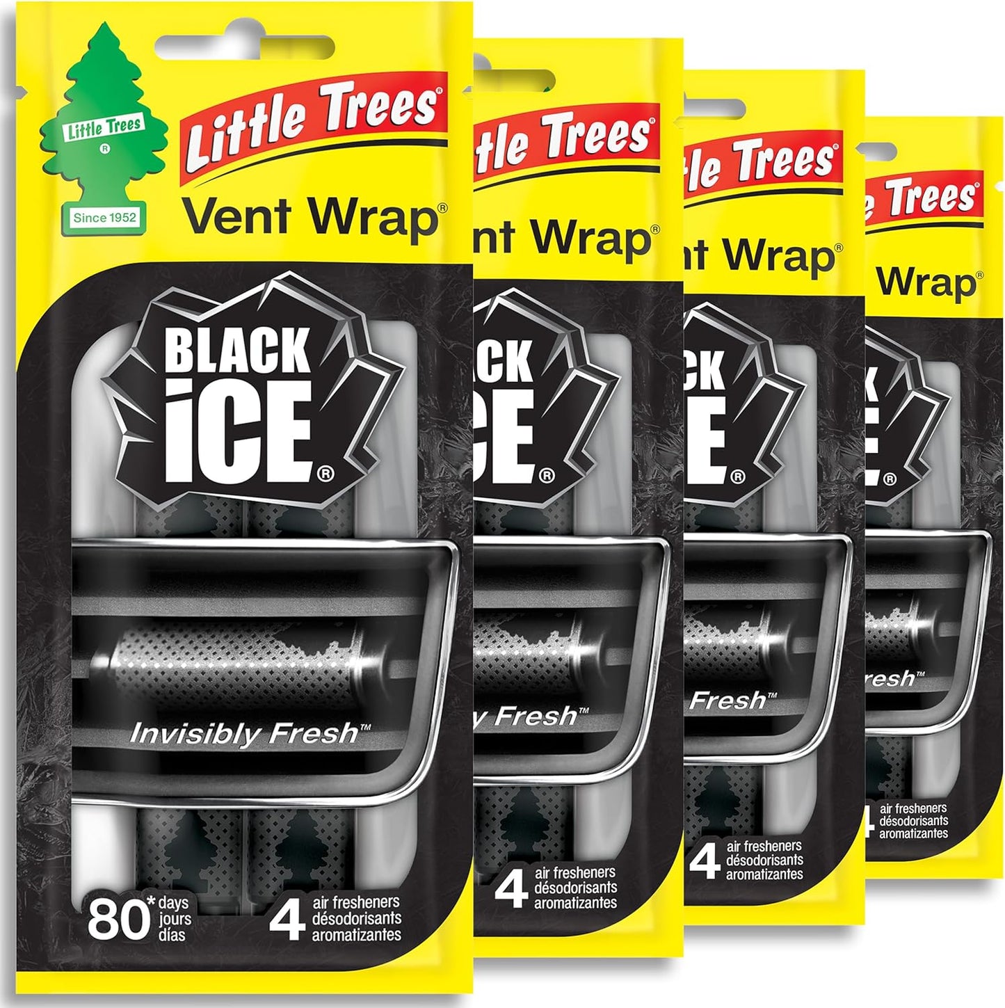 LITTLE TREES Car Air Freshener | Vent Wrap Provides Long Lasting Scent, Invisibly Fresh | New Car Scent, 16 Air Fresheners