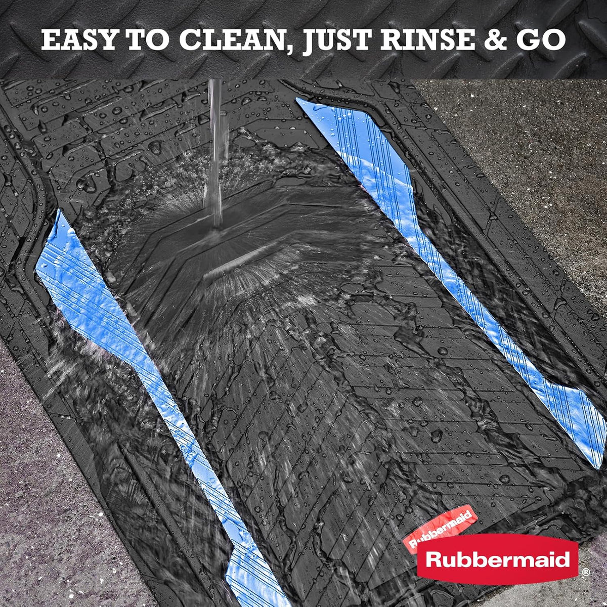 Rubbermaid Car Floor Mat, Heavy Duty All-Weather Car Mats Full Set with Dual-Tone Pink Aluminum Inserts – Universal Fit, Anti-Slip Backing, Trim-to-Fit for Most SUV, Sedan, Van