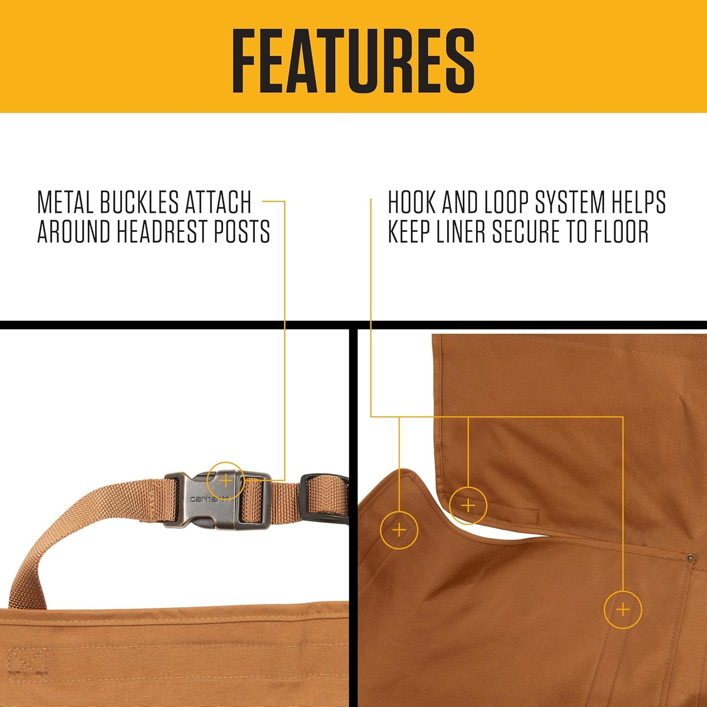 Carhartt Universal Fitted Nylon Duck Cargo Liner, Durable Water-Repellent Liner, Fits a Variety of Cargo Area Sizes, Carhartt Brown