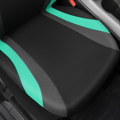 CAR PASS Line Rider Sporty Front Seat Covers,Gray Car Seat Covers Two Front Seats Only, Airbag Compatible,Universal Fit Sedans,Cars,Vans,SUV,Truck(Black and Gray)