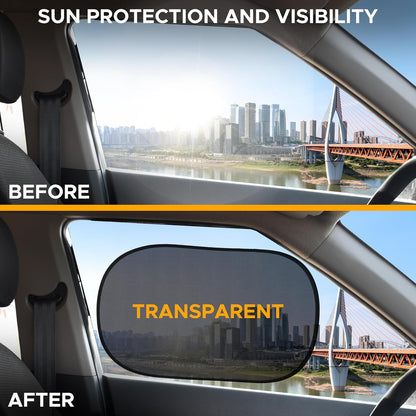 EcoNour Car Window Shades for Baby (4 Pack) | Protects Baby from Window Sun & Heat | Sun Shade Side Windows for Kids | Automotive Sun Protection from UV | Child Safety Accessories | Medium - 20"x12"