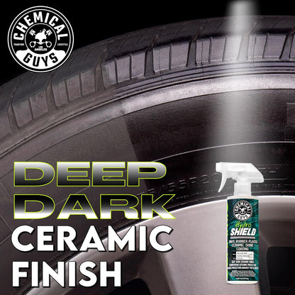 Chemical Guys HydroShield Vinyl, Rubber & Plastic Ceramic Shine Coating - Plastic Restorer for Interior & Exterior Trim, Tires & Trim - Restores Shine, Safe for Cars, Trucks & RVs, 16 fl oz
