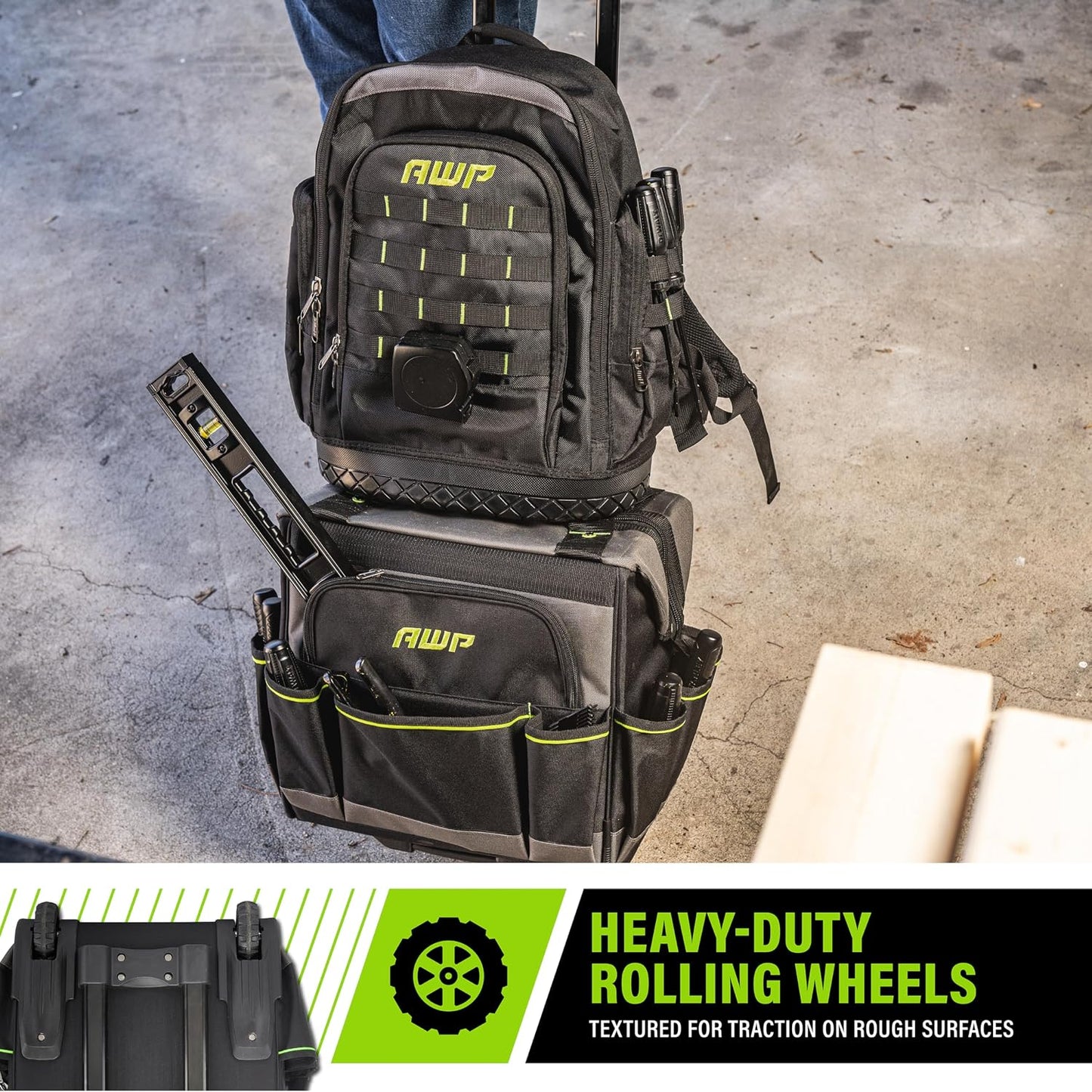 AWP Tool Bags, Premium Tool Bag, Black, Durable Tool Tote, for Professionals and Contractors