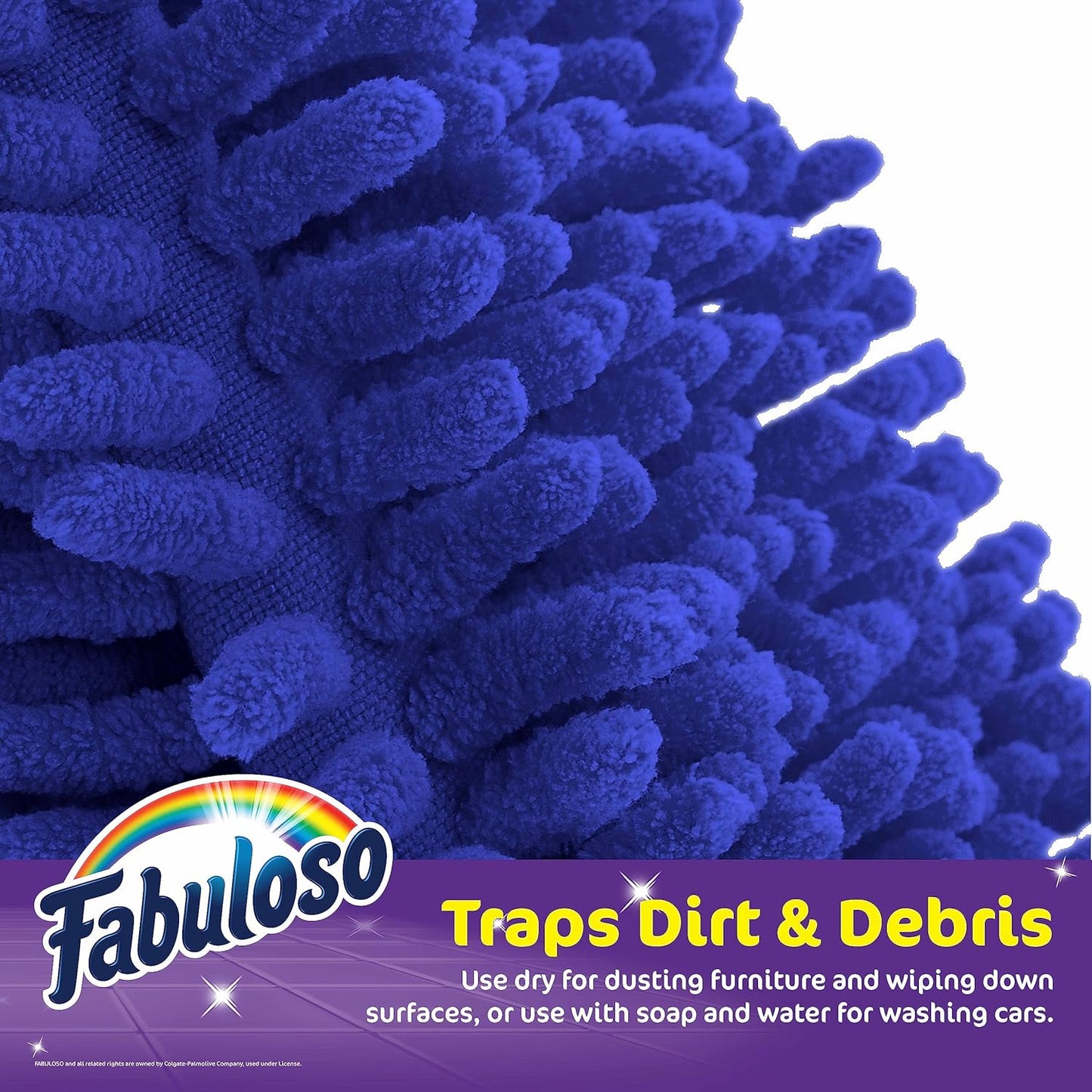 Fabuloso Microfiber Cleaning Mitt Glove, Lint-Free Scratch-Free Dusting and Washing for Furniture, Blinds, Baseboards, Shelves and Car Interior, One Size Fits All, Purple, 1 Count