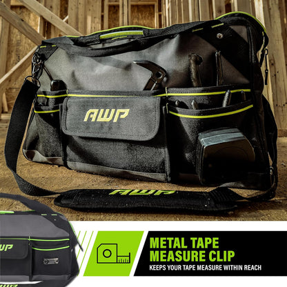 AWP Tool Bags, Premium Tool Bag, Black, Durable Tool Tote, for Professionals and Contractors