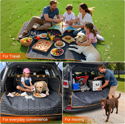 Reliadura SUV Cargo Liner for Dogs, Waterproof Dog Trunk Cover with Bumper Flap Protector, Pet Cargo Mat for SUVs Sedans Vans, Non-Slip Scratchproof Dog Seat Cover, Large Size Universal Fit