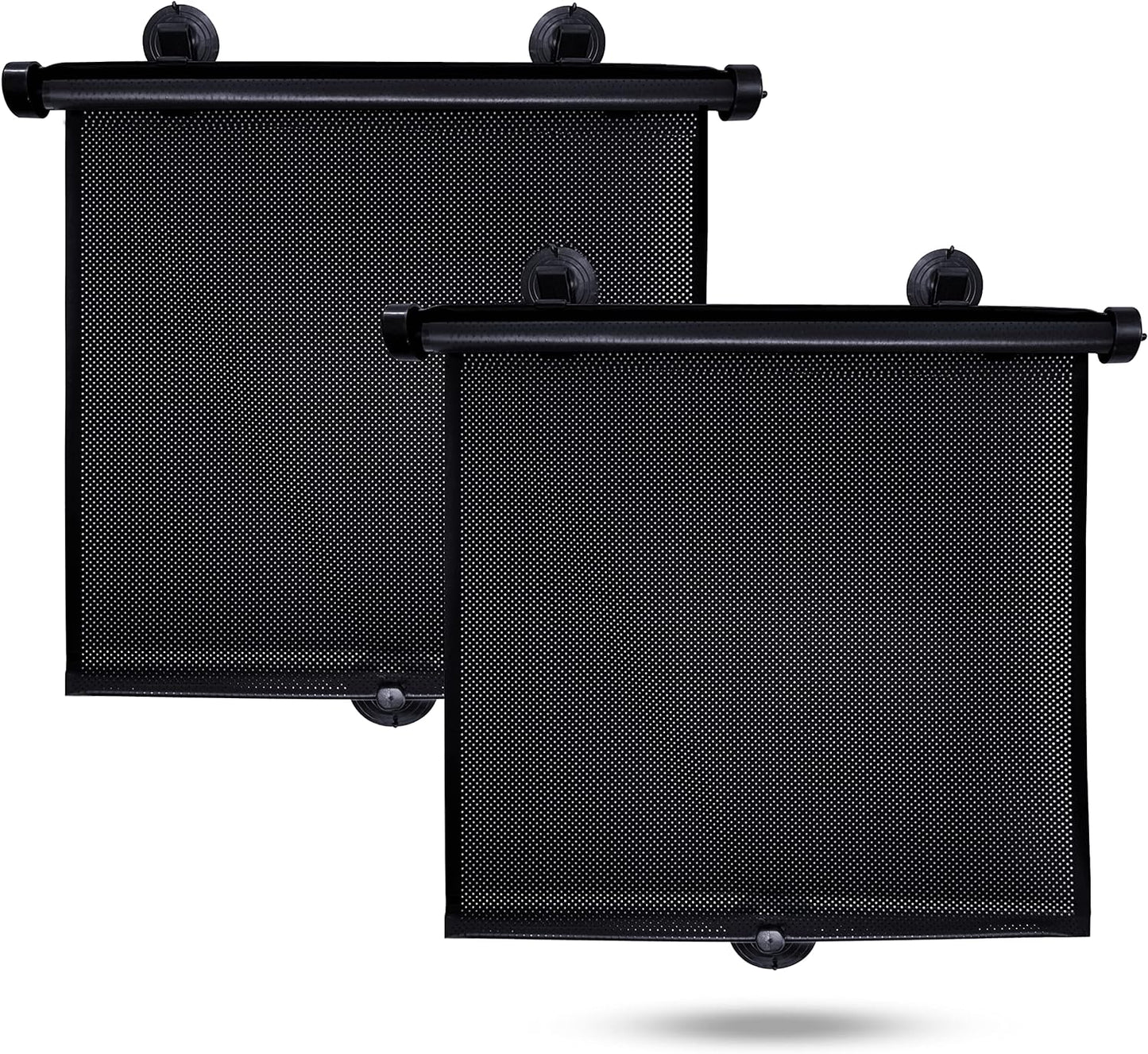 EcoNour Car Side Window Sun Shade (2 Pack) | Retractable Roller Sunshade for Kids | Baby Car Window Shades for UV and Sun Glare Protection | Baby Travel Accessories (15"x17")