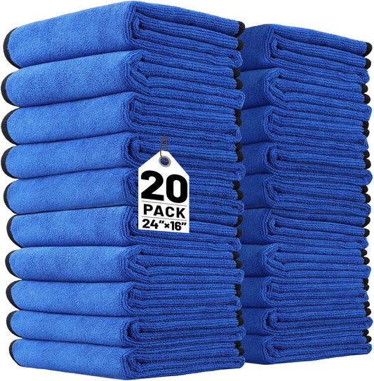 6PCS Microfiber Towels for Cars 36x25 Inch Microfiber Cleaning Cloths Bulk Soft Car Detailng Towel Cloths 450 GSM Detailing Buffing Quick Drying Towel Polishing Waxing Auto Detailing Towel Cloth