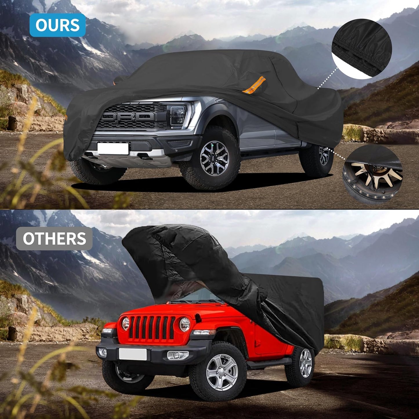Full Car Covers for Sedan, Car Cover Waterproof All Weather Windproof Dustproof UV Protection Scratch Resistant Indoor Outdoor Univers