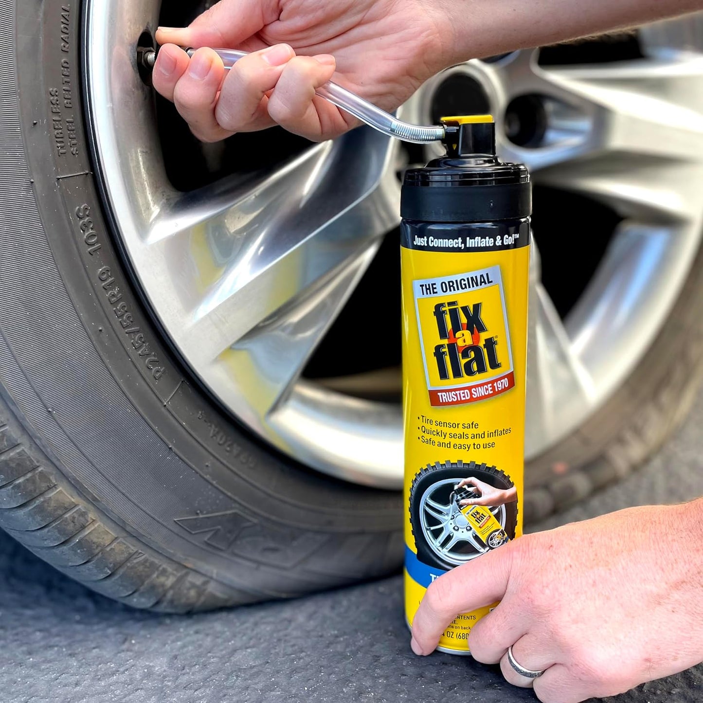 Fix-A-Flat S60420 Aerosol Emergency Flat Tire Repair and Inflator, for Standard Tires, Eco-Friendly Formula, Universal Fit for All Cars, 16 oz. (Pack of 1)