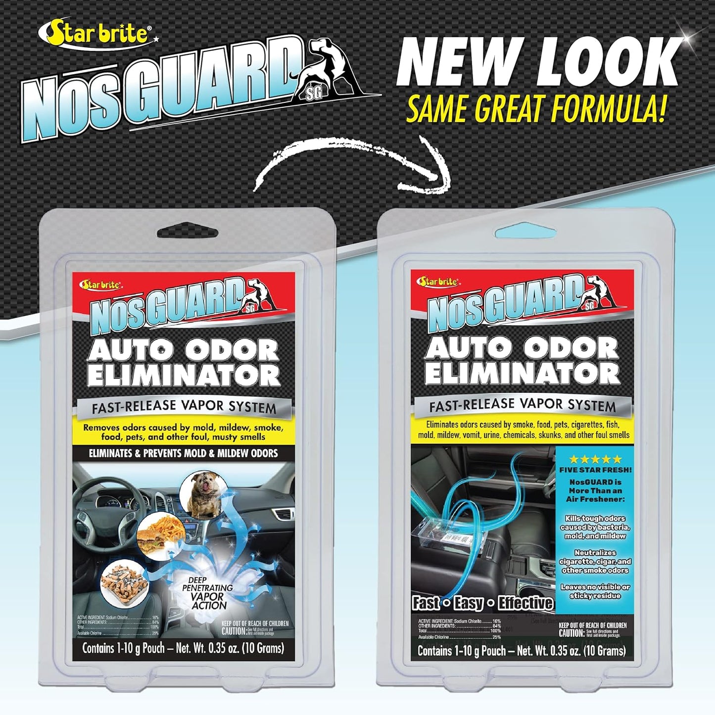 STAR BRITE Auto Odor Eliminator, Fast Release Vapor System Eliminates Car Odors in 4-6 Hours (19970)