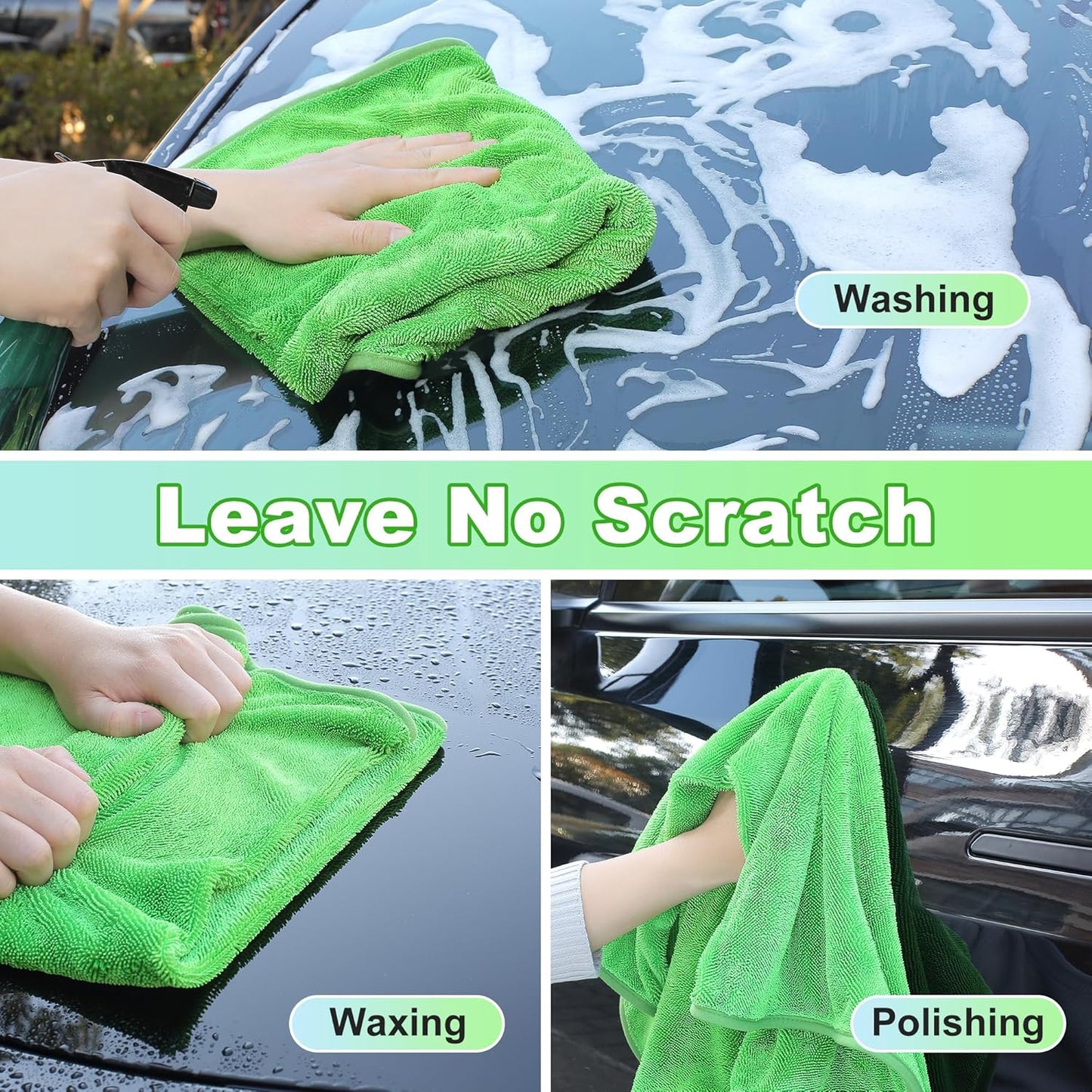JOYMOOP Microfiber Towels for Cars, 2 Pack 35.4" x 23.6" Car Drying Towel, Dark Gray Reusable Car Towel, Quick Drying Car Microfiber Cleaning Cloth for RVs, SUVs, Trucks