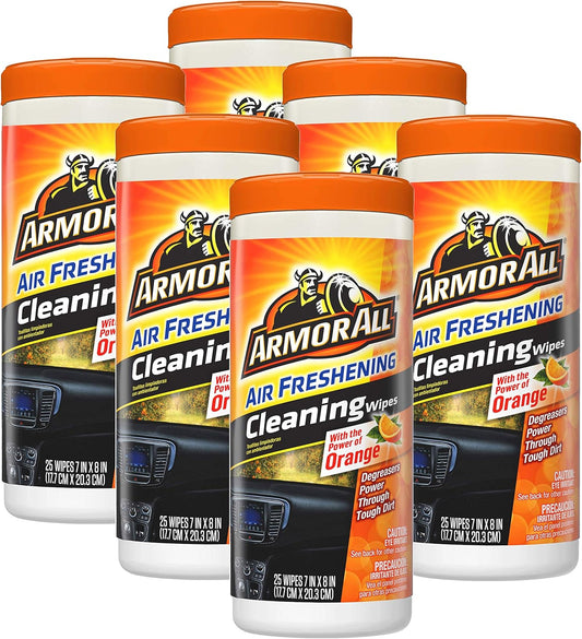 Armor All Lint-Free Orange Air Freshening Car Cleaning Wipes - 6 Pack