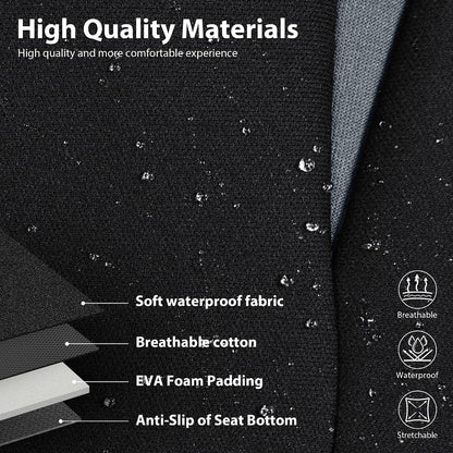 CAR PASS Waterproof Car Seat Covers Front Seats Only with 5mm Composite EVA, Neoprene Car Seat Cover with Separate Headrest Cover, Quick Setup Universal Fit for Car SUV Trucks,Airbag Compatible（Gray