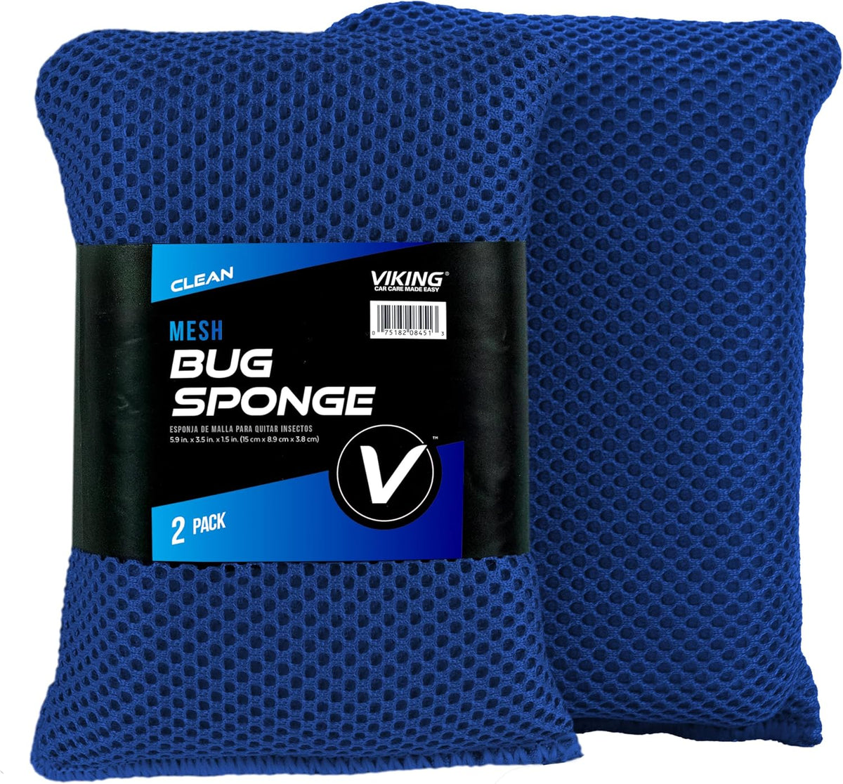 VIKING Mesh Bug Sponge, Car Wash Sponge for Cleaning Bugs and Tar, Colors Vary, 4 inch by 6 inch, 1 Pack