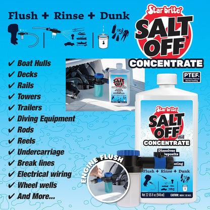 STAR BRITE Salt Off Concentrate - Ultimate Salt Remover Wash & Marine Engine Flush for Boats, Vehicles, Trailers, and More - 128 OZ Gallon (093900N)