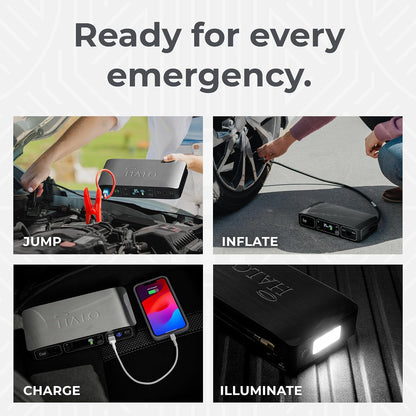 HALO Bolt Air 58830 Portable Car Battery Jump Starter | 100 PSI Air Compressor, 58.8Wh USB Power Bank, Emergency Floodlight & Charger, Jump Cars SUVs & Trucks, Inflate Tires, TSA Approved — Rose Gold