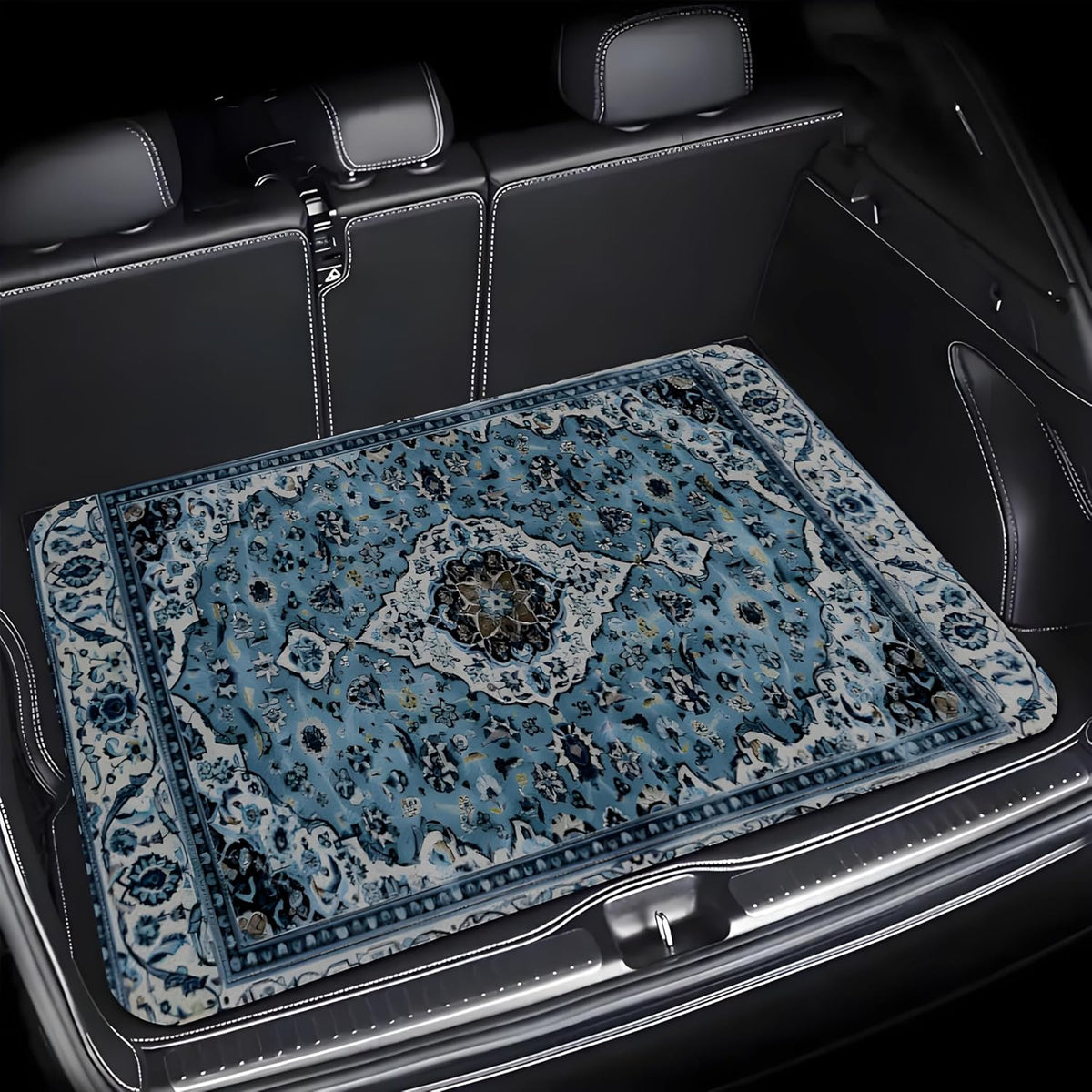 Universal Car Trunk Mat 29" x 39",Purple Colorful Flowers All Weather Trunk Protection Cargo Liner, Durable Cargo Mat Rear Trunk Liner,Stylish Vehicle Interior Accessories Suitable for Most Car Models