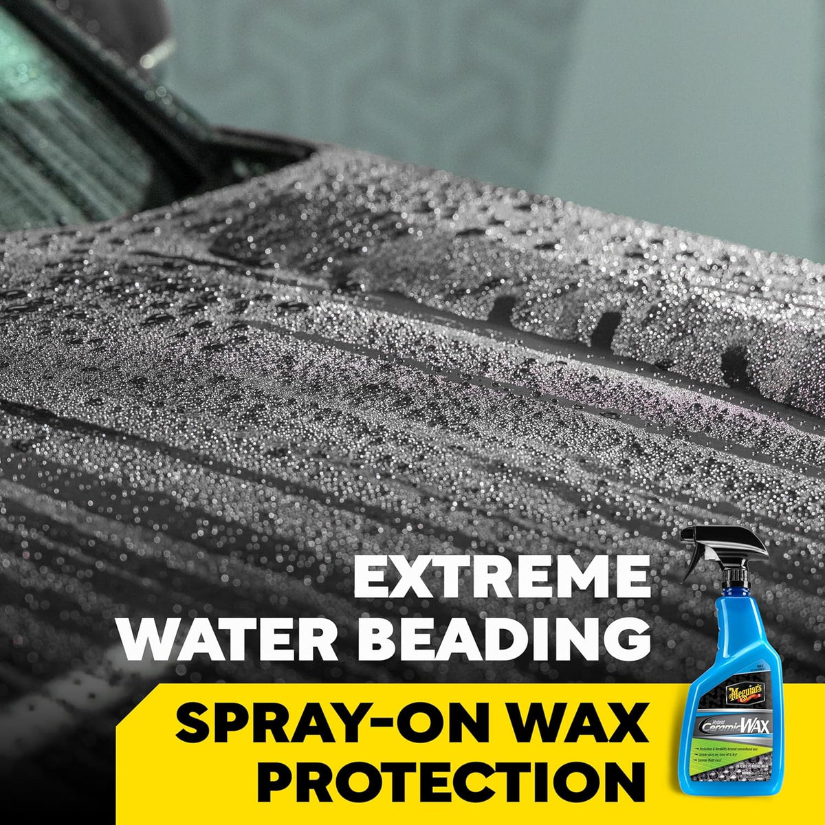 Meguiar's Hybrid Ceramic Wax, Easy-to-Use Spray Wax for Car Detailing with the Superior Protective Power of Advanced SiO2 Hybrid Barrier Technology, 26 Oz Spray Bottle