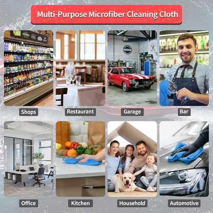 Microfiber Cleaning Cloth, 100 Pack Cleaning Rags Microfiber Towel Bulk Absorbent Lint-Free Wash Cloths, All-Purpose Shop Towels for Cars, Automotive, Garage, Home & Kitchen 11.5"*11.5"
