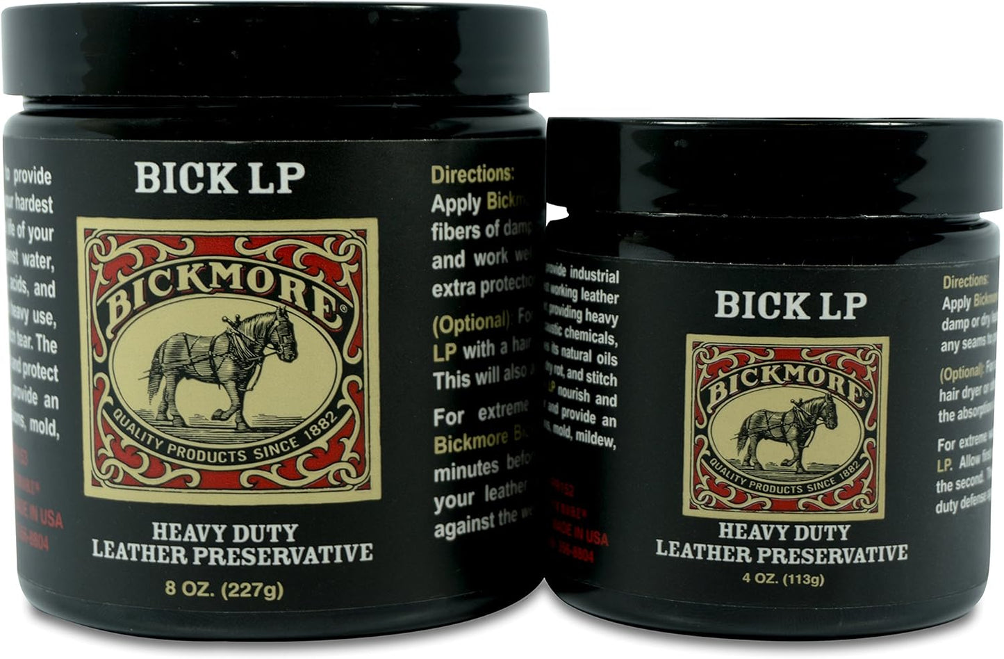 Leather Conditioner, Scratch Repair | Bickmore Bick LP 4oz - Heavy Duty LP Leather Preservative | Leather Protector, Softener and Restorer Balm for Dry, Cracked, and Scratched Leather | Made in USA