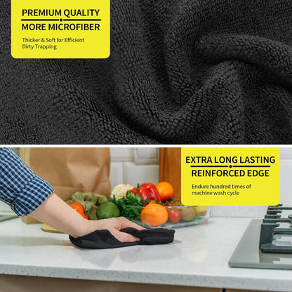 Microfiber Cleaning Cloth, 100 Pack Cleaning Rags Microfiber Towel Bulk Absorbent Lint-Free Wash Cloths, All-Purpose Shop Towels for Cars, Automotive, Garage, Home & Kitchen 11.5"*11.5"
