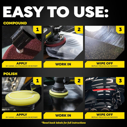 Meguiar’s Mirror Glaze Bundle, Polishing Compound Kit —Includes Ultra-Cut Compound And Ultra-Finishing For Scratch-Free Exterior Gloss; For Car Paint On Cars, Trucks & Suvs