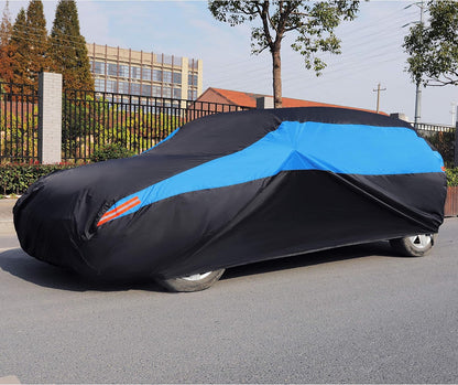 MORNYRAY Waterproof Car Cover All Weather Snowproof UV Protection Windproof Outdoor Full car Cover, Universal Fit for Sedan (Fit Sedan Length 194-206 inch, Blue)