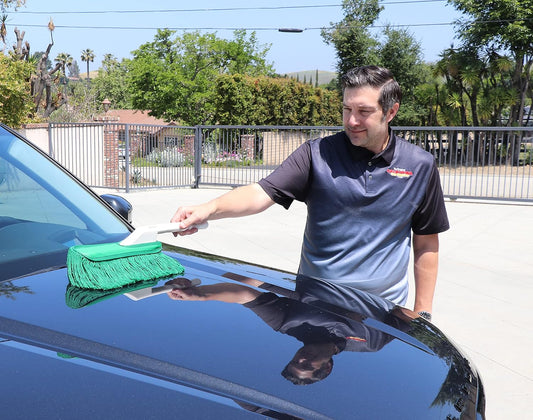 California Car Duster Plastic Handle with Green Mop 62457