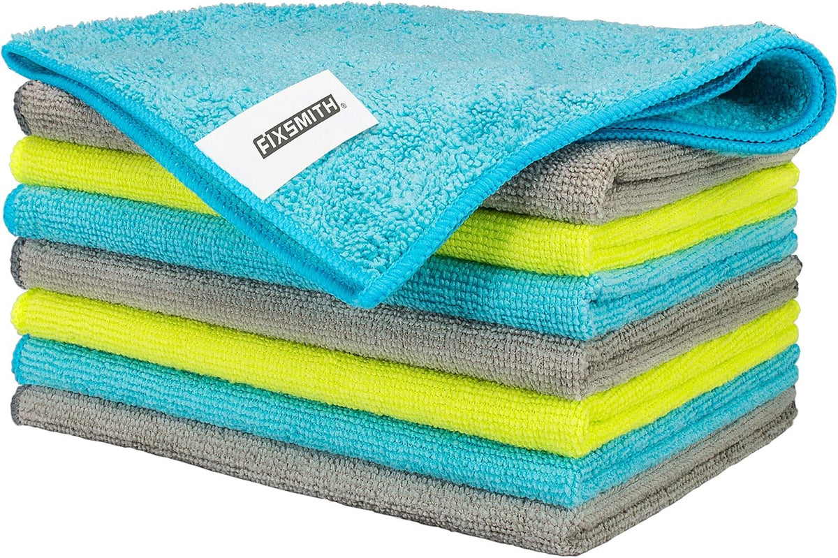 FIXSMITH Microfiber Cleaning Cloth - Pack of 50, Microfiber Towels for Cars 16 x 12 in, Highly Absorbent Cleaning Rags, Lint-Free, Streak-Free Cleaning Cloths for Car Kitchen Home Office