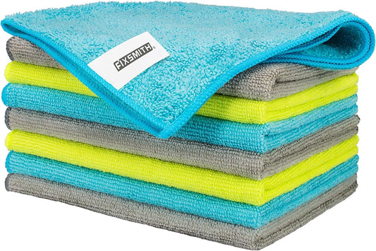FIXSMITH Microfiber Cleaning Cloth - Pack of 50, Microfiber Towels for Cars 16 x 12 in, Highly Absorbent Cleaning Rags, Lint-Free, Streak-Free Cleaning Cloths for Car Kitchen Home Office