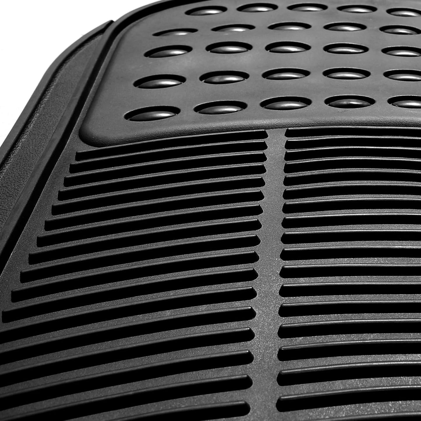 FH Group Automotive Floor Mats Solid ClimaProof for all weather protection Universal Fit Trimmable Heavy Duty fits most Cars, SUVs, and Trucks, 3pc Full Set Black